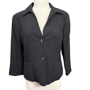 Doncaster 100% Wool Black Blazer Women’s Size 12 Career Jacket NWT